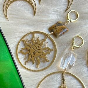 Sunbeam hippie gold plated earrings festival jewelry for woman